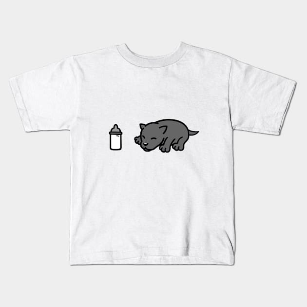 baby wolf pupy with bottle Kids T-Shirt by wolfpupy